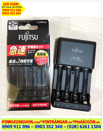 Fujitsu FCT344ACHFX(FX) _Bộ sạc 4 Pin AA - AAA 1.2v (04 khe sạc, Sạc nhanh 2 giờ) /Loại không kèm Pin